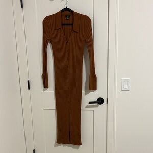 Club Monaco Rust Long Sleeve Dress